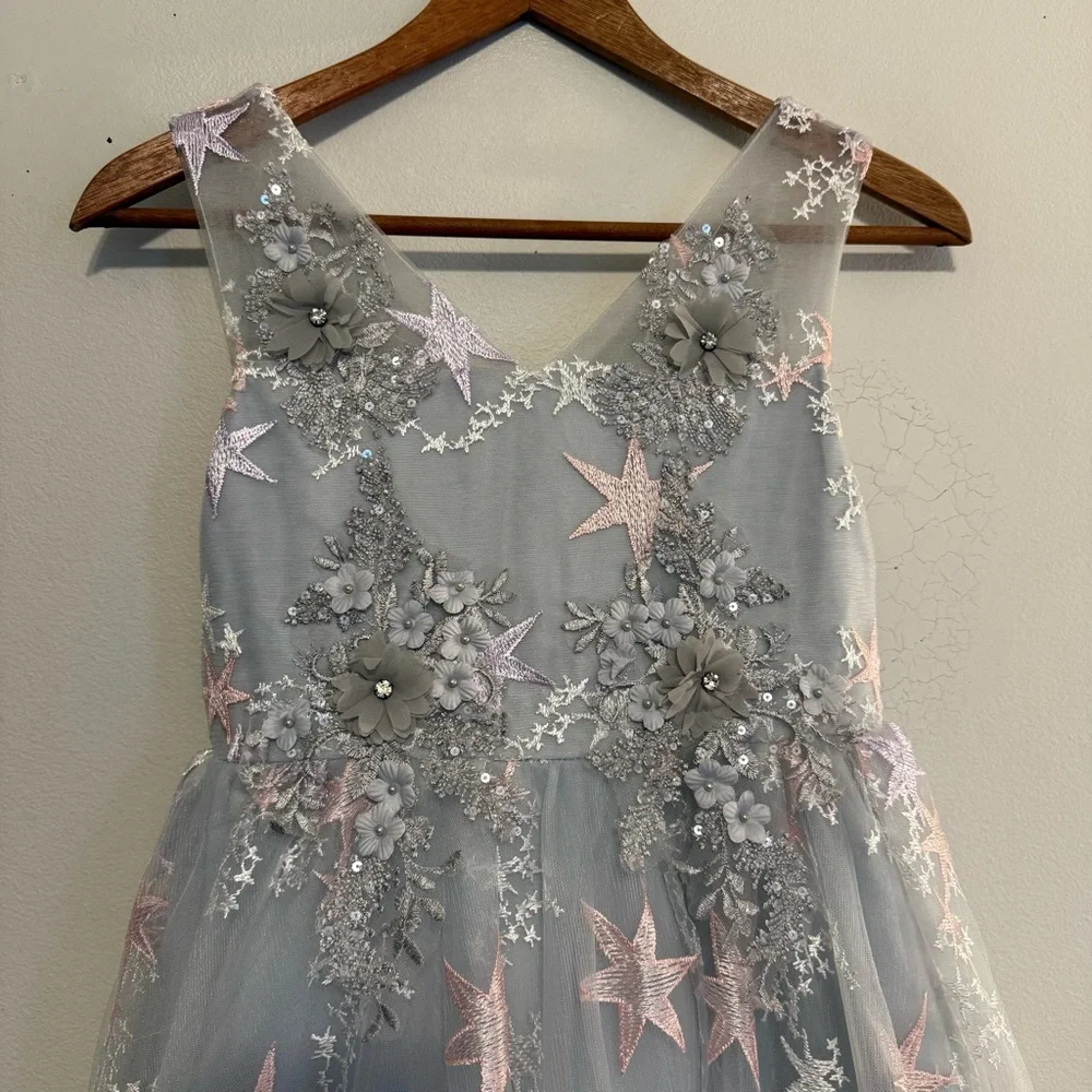Sparkle Princess Tulle Dress w/ Stars Sz 140 (Fits 8-10 year old) Party Dress